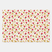 Russische Folk Art Red Berries en geometrische lad Inpakpapier Vel (Voorkant)