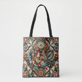 Russische Folklore Khokhloma Rooster Bloemenkerk Tote Bag (Voorkant)