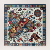 Russische folklore Matryoshka Boho Chic Floral Legpuzzel (Horizontaal)