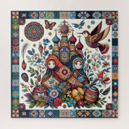 Russische folklore Matryoshka Boho Chic Floral Legpuzzel