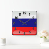 Russische gepolijst vlag vierkante klok (Huis)