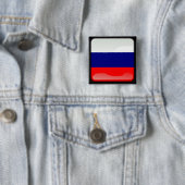 Russische gepolijste vlag vierkante button 5,1 cm (In situ)