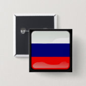 Russische gepolijste vlag vierkante button 5,1 cm (Voorkant /achterkant)
