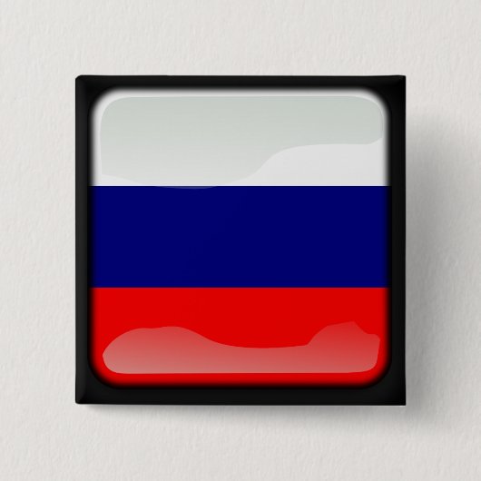 Russische gepolijste vlag vierkante button 5,1 cm (Voorkant)