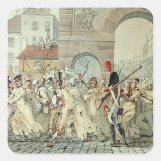 Russische gevangenen op de Boulevard Vierkante Sticker (Voorkant)