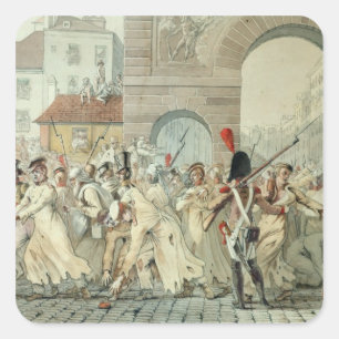 Russische gevangenen op de Boulevard Vierkante Sticker