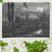 Russische heks: pittoreske Rusland keukenhanddoek (Gevouwen)