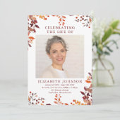 Russische Herfst Memorial Funeral Order of Service Programmakaart (Staand voorkant)