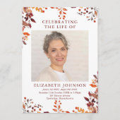 Russische Herfst Memorial Funeral Order of Service Programmakaart (Voorkant)