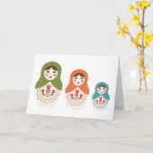 Russische het Nestelen Doll Kaart (Gele Bloem)