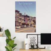 Russische heuvel met Coit Tower Poster (Thuiskantoor)