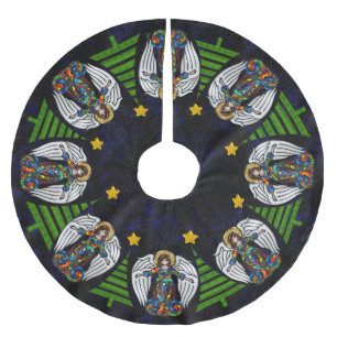 Russische icoon beschermengelen en kerstbomen kerstboom rok