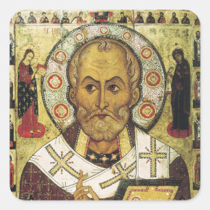 Russische icoon van St. Nicolaas Vierkante Sticker