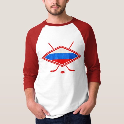 Russische ijshockeyvlag t-shirt (Voorkant)