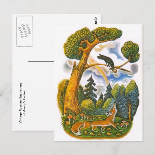  Russische illustraties, Aesop's fabels 10 Briefkaart (Voorkant / Achterkant)