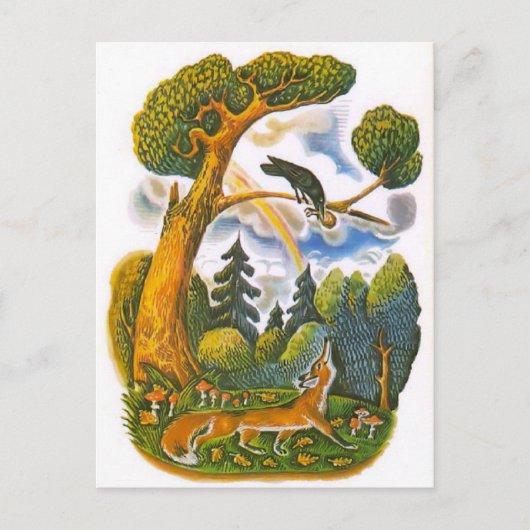  Russische illustraties, Aesop's fabels 10 Briefkaart (Voorkant)