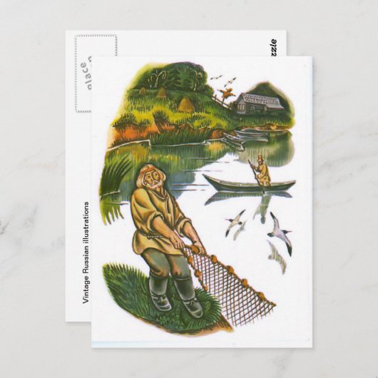  Russische illustraties, Aesop's fabels 8 Briefkaart (Voorkant / Achterkant)