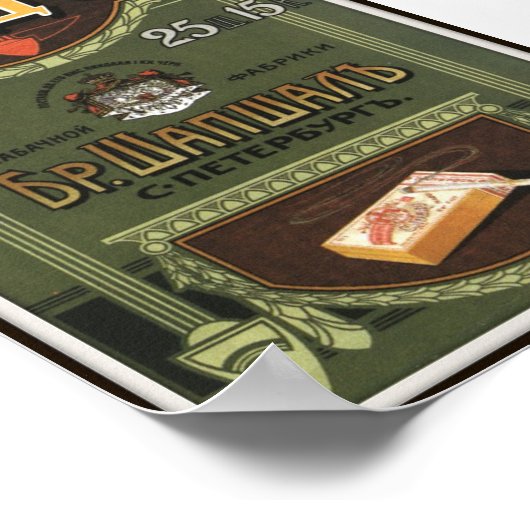 Russische imperial Kado Cigarette Adverteren 1912 Poster (Hoek)