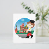 Russische jongen briefkaart (Staand voorkant)