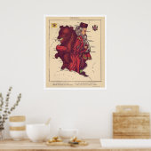 Russische kaart 1868 poster (Keuken)