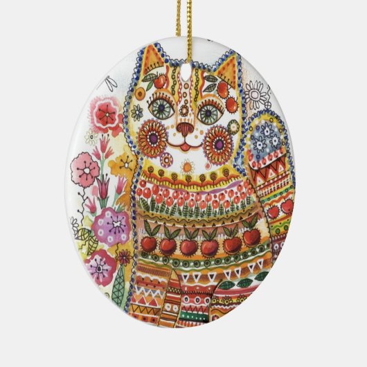 Russische kat keramisch ornament (Rechts)