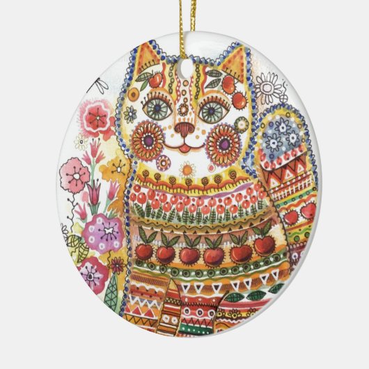 Russische kat keramisch ornament (Links)