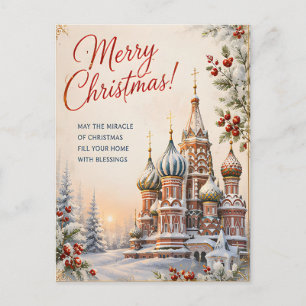 Russische kathedraal Kerstmis Briefkaart