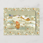  russische kerst, meisje met een slee feestdagenkaart (Voorkant)