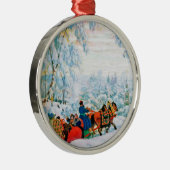 Russische kerstcadeau metalen ornament (Rechts)