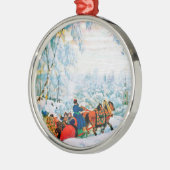 Russische kerstcadeau metalen ornament (Links)