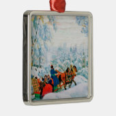 Russische kerstcadeau metalen ornament (Rechts)