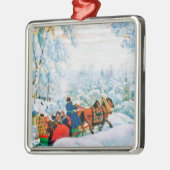 Russische kerstcadeau metalen ornament (Links)