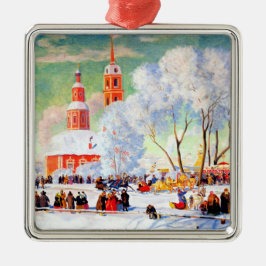 Russische kerstcadeau metalen ornament