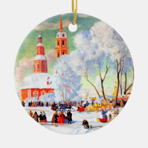 Russische kerstcadeausieraden keramisch ornament