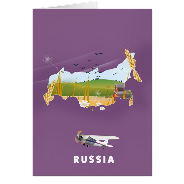 Russische landkaart reisposter (Voorkant)