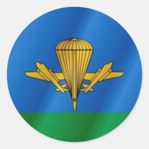 Russische luchtlandingsvlag ronde sticker