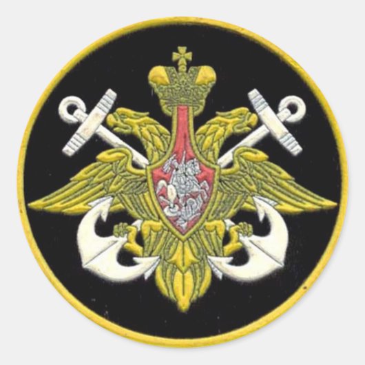 Russische marine patch ronde sticker (Voorkant)