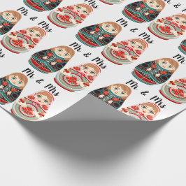 Russische Matroesjka poppen Heren & Dames roze mar Cadeaupapier