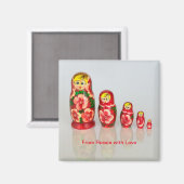 Russische Matryoshka die poppen stapelt Magneet (Voorkant / Achterkant)