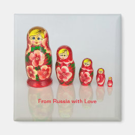 Russische Matryoshka die poppen stapelt Magneet