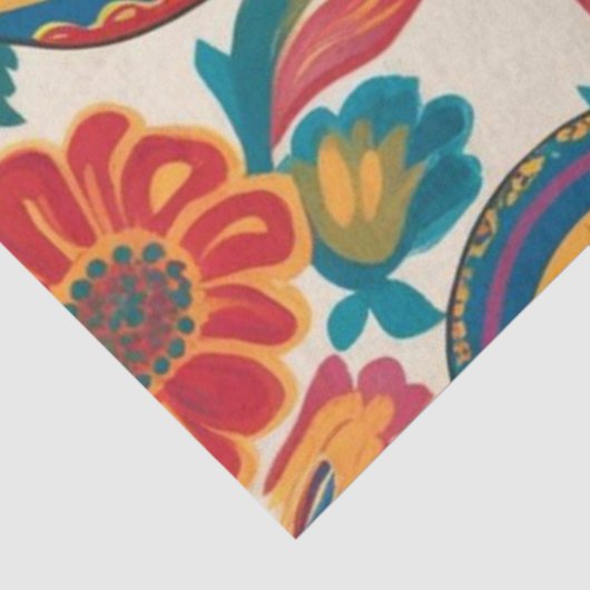 Russische Matryoshka Nesting Dolls Bloemen Decoupa Tissuepapier (Detail)