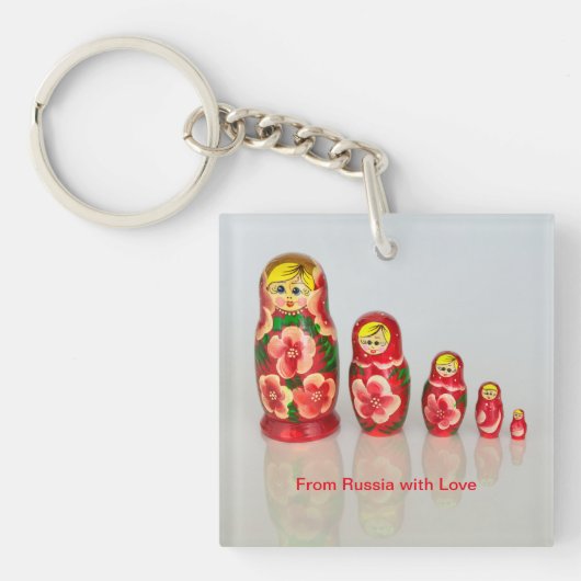 Russische matryoshka-nestpop sleutelhanger (voorkant)