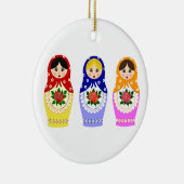 Russische matryoshka nestpoppen keramisch ornament (Rechts)