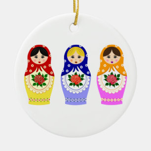 Russische matryoshka nestpoppen keramisch ornament