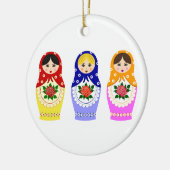 Russische matryoshka nestpoppen keramisch ornament (Links)