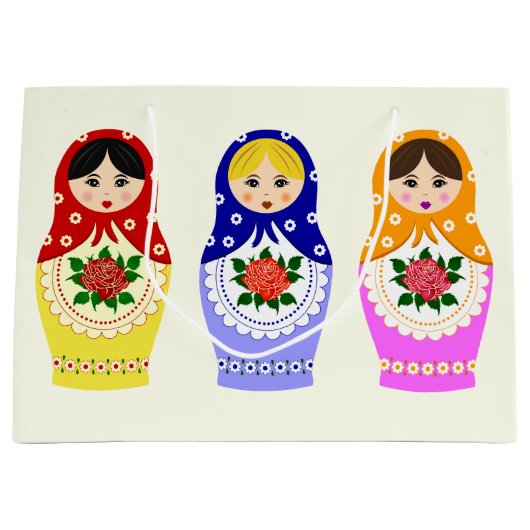 Russische matryoshka nestpoppen large cadeautasje (Voorkant)