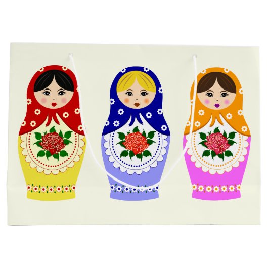 Russische matryoshka nestpoppen large cadeautasje (Achterkant)