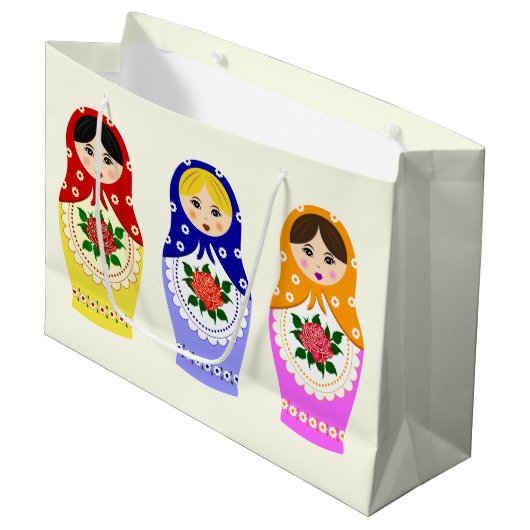 Russische matryoshka nestpoppen large cadeautasje (Voorkant Gekanteld)