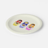 Russische matryoshka nestpoppen papieren bordje (Gekanteld)