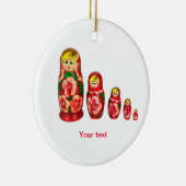 Russische Matryoshka nestpoppen personaliseren Keramisch Ornament (Rechts)